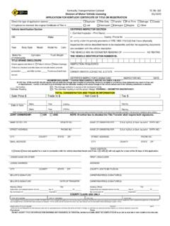 Application for Kentucky Certificate of Title or Registration