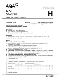 GCSE Spanish Paper 1 - Listening Specimen …
