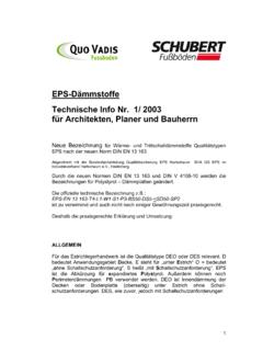 EPS-D&#228;mmstoffe Technische Info Nr. 1/ 2003 f&#252;r …