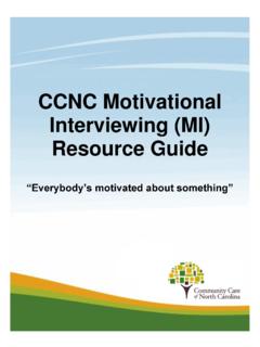 CCNC Motivational Interviewing (MI) Resource Guide