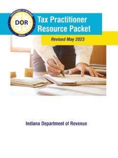 Tax Practitioner Resource Packet - Indiana