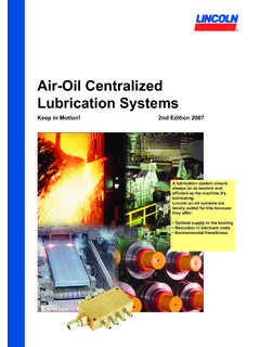 Air-Oil Centralized Lubrication Systems - Lincoln …