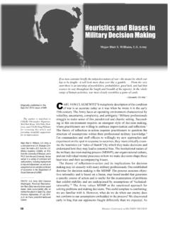 Heuristics and Biases in Military Decision Making