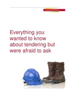 Everything you wanted to know about tendering but were ...