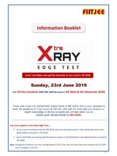 Information Booklet Xtra Ray Edge Test (24th June 2018)