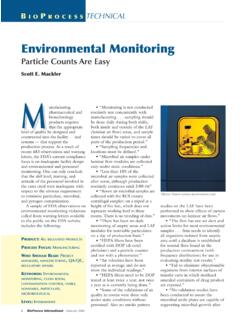 Environmental Monitoring - Cleanroom Consulting