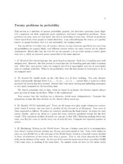 Twenty problems in probability - math.ucdavis.edu
