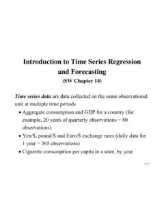 Introduction to Time Series Regression and Forecasting