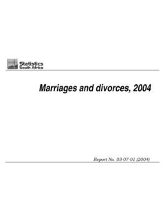 Marriages and divorces, 2004 - Statistics South Africa