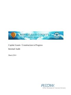 Capital Assets / Construction in Progress Internal Audit