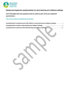 Sample pre-inspection questionnaires for early learning ...