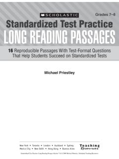 Grades 7–8 Standardized Test Practice LONG READING …