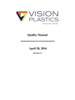 Quality Manual *********************** April 28, 2016