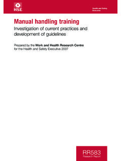 Manual handling training - Health and Safety …