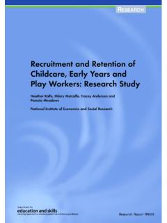 Recruitment and Retention of Childcare, Early Years and ...