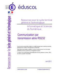 Communication par transmission s&#233;rie RS232