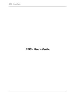 EPIC - User's Guide - Eclipse