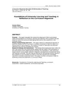 Foundations of University Learning and Teaching: A ...