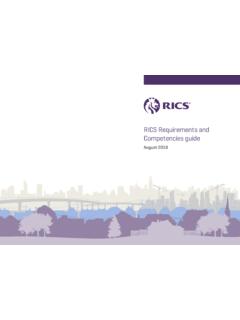 RICS Requirements and Competencies guide