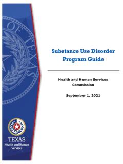 Substance Use Disorder Program Guide - Texas Health and ...