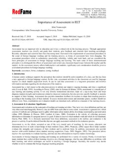 Importance of Assessment in ELT - ed