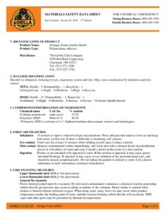 MATERIALS SAFETY DATA SHEET FOR CHEMICAL …