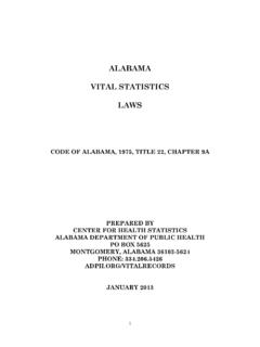 ALABAMA VITAL STATISTICS LAWS - Alabama Department of ...