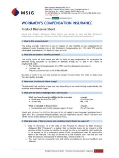 WORKMEN’S COMPENSATION INSURANCE - MSIG Malaysia