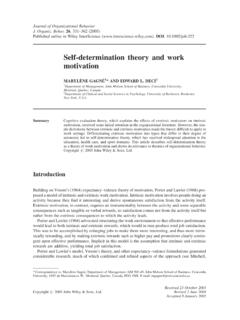 Self-determination theory and work motivation
