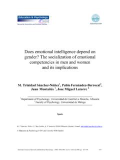 Does emotional intelligence depend on gender? The ...