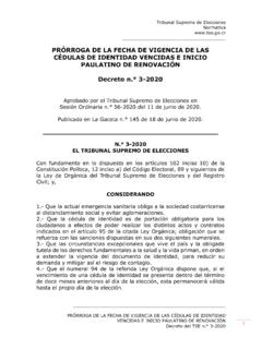 PR&#211;RROGA DE LA FECHA DE VIGENCIA DE LAS C&#201;DULAS DE ...