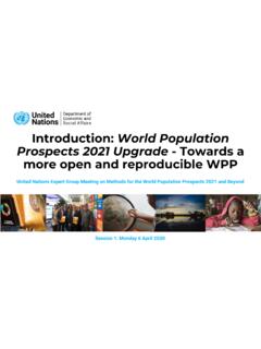 Introduction: World Population Prospects 2021 Upgrade ...