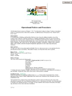 Operational Policies and Procedures