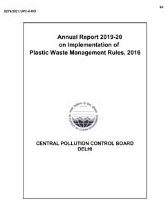 Annual Report 2019-20 on Implementation of Plastic Waste …