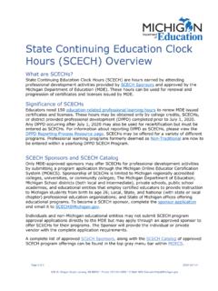 State Continuing Education Clock Hours (SCECH) Overview
