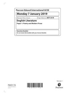 Pearson Edexcel International GCSE Monday 7 January 2019
