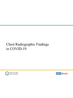 Chest Radiographic Findings in COVID-19 - UCLA Health