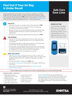 Takata Air Bag Consumer Fact Sheet - Find Out If Your Air ...