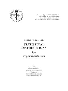Hand-book on STATISTICAL DISTRIBUTIONS for …