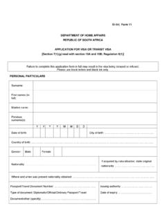 Form 11 DEPARTMENT OF HOME AFFAIRS …