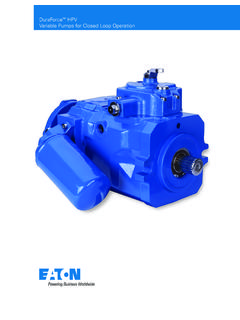 DuraForce HPV Variable Pumps for Closed Loop Operation