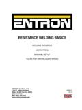 RESISTANCE WELDING BASICS - Entron Controls