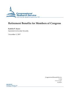 Retirement Benefits for Members of Congress