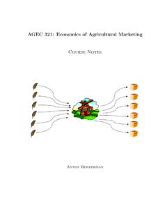 AGEC 321: Economics of Agricultural Marketing Course Notes