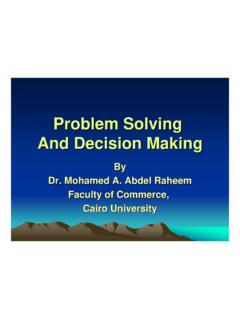 Problem Solving And Decision Making - cu
