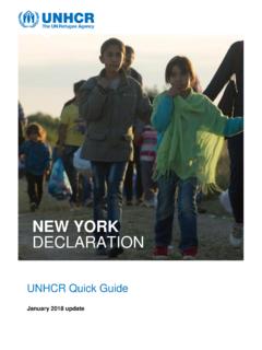 NEW YORK DECLARATION - UNHCR