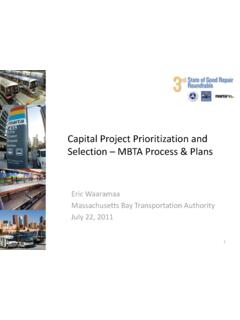 Capital Project Prioritization and Selection MBTA Process ...