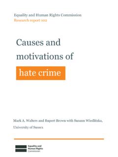 Research report 102: Causes and motivations of hate crime