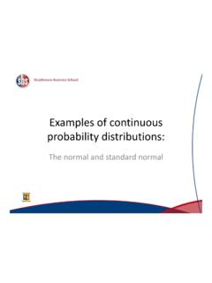 Examples of Continuous Probability Distributions