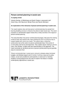 Person-centred planning in social care - JRF